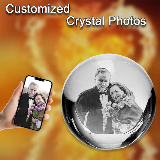 Custom 3D Photo Crystal Ball – LED Light Keepsake Gift