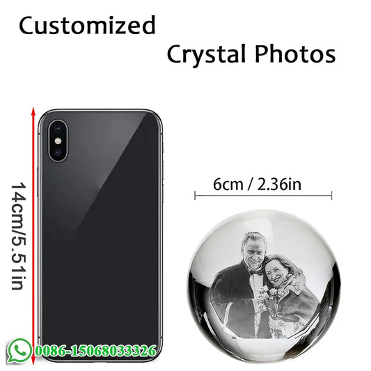 Custom 3D Photo Crystal Ball – LED Light Keepsake Gift