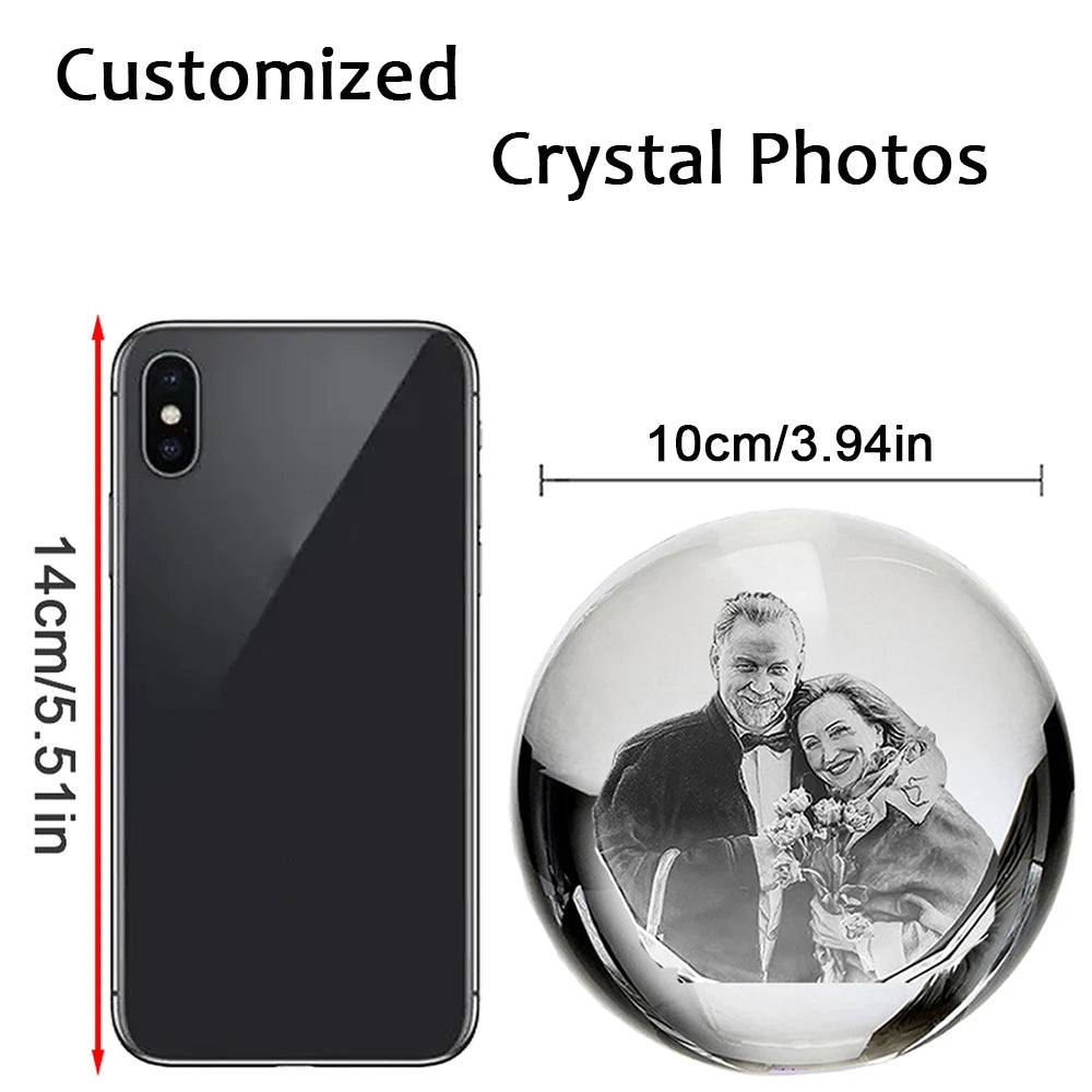 Custom 3D Photo Crystal Ball – LED Light Keepsake Gift