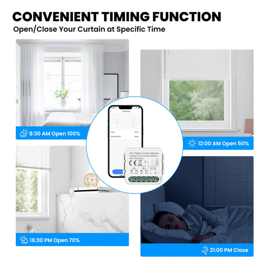 Smart Curtain Switch Module – ZigBee/WiFi Compatible