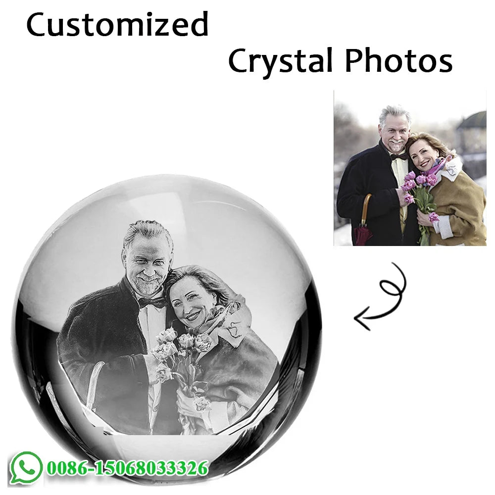 Custom 3D Photo Crystal Ball – LED Light Keepsake Gift