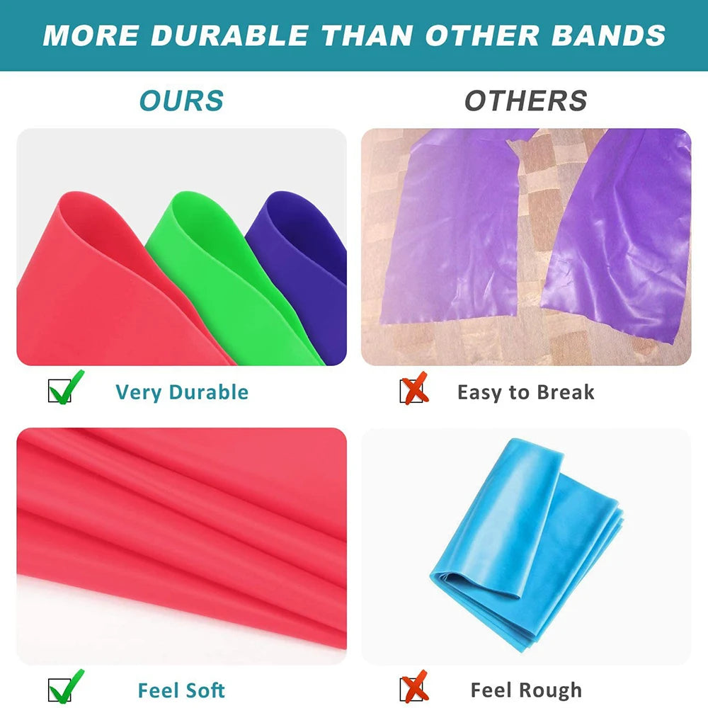 Natural Latex Resistance Bands Set – For Yoga, Pilates & Full Body Home Workouts