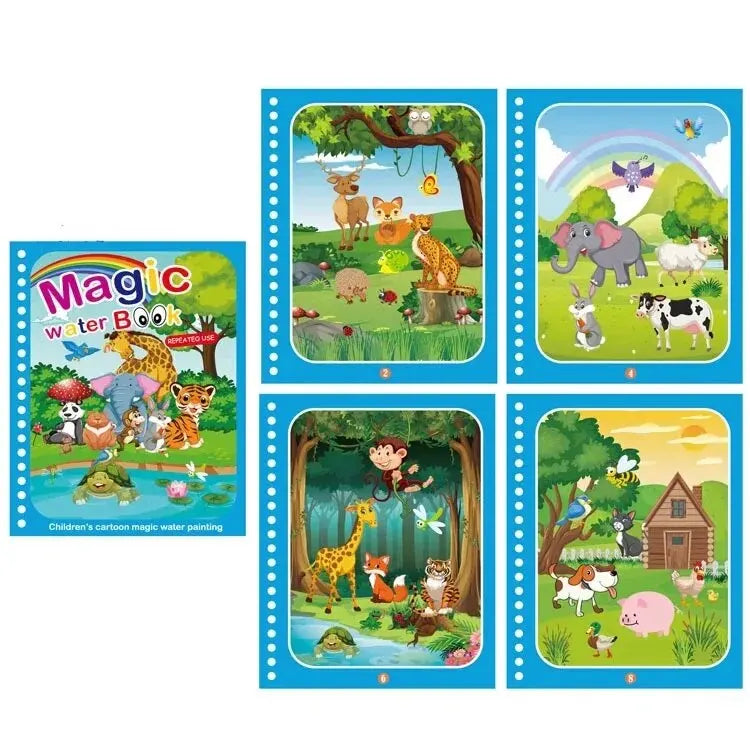 Magic Water Drawing Book – Reusable Montessori Coloring Toy for Kids