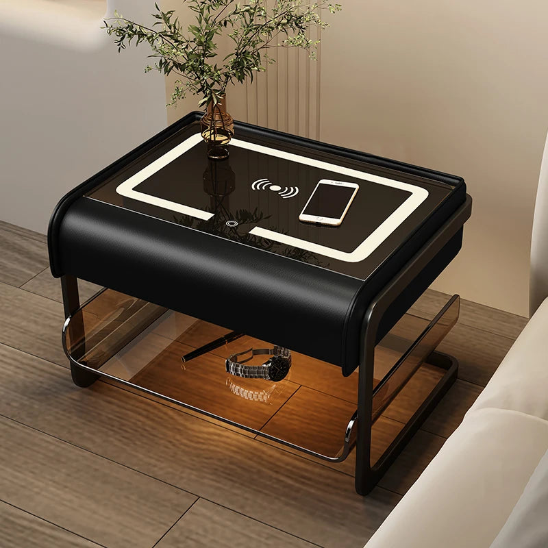 Smart Charging Nightstand – Nordic Luxury Bedside Table